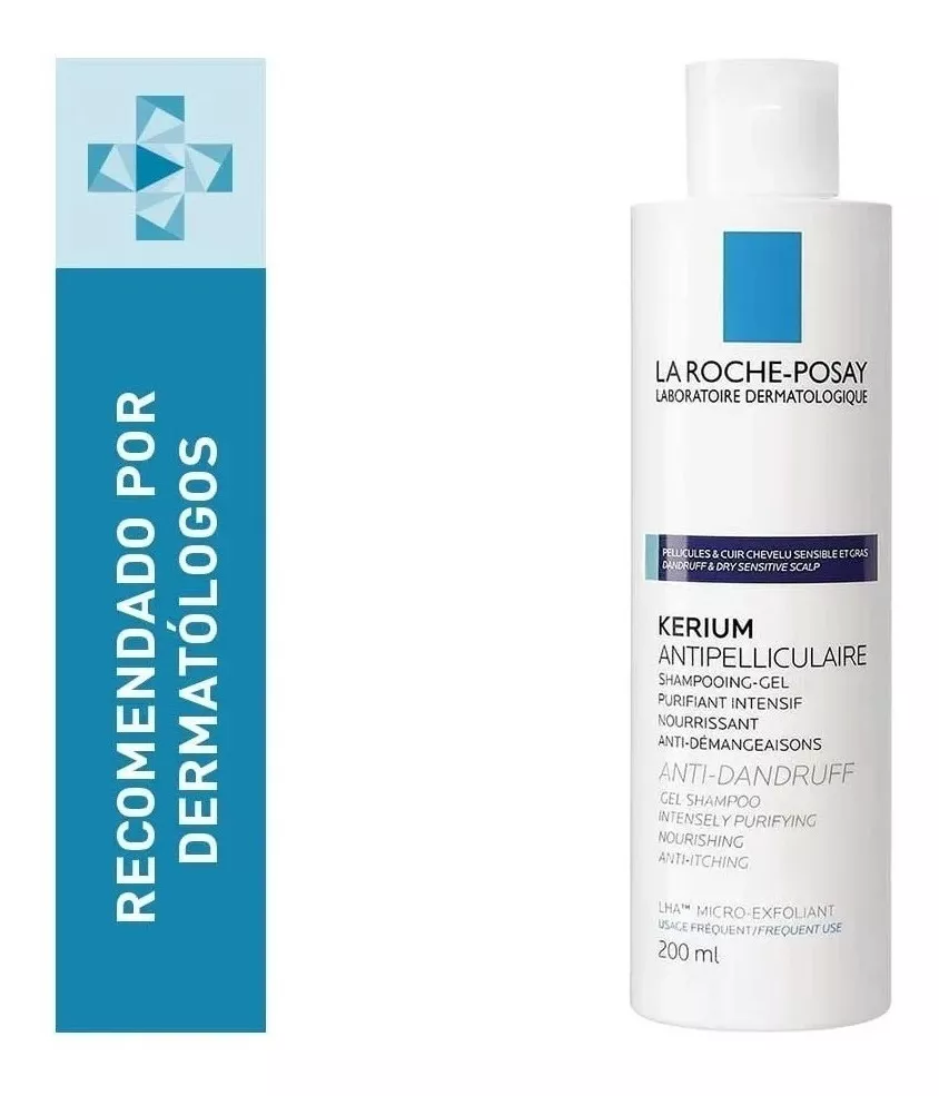 La Roche Posay Kerium Shampoo Para Caspa Grasa, 200 Ml