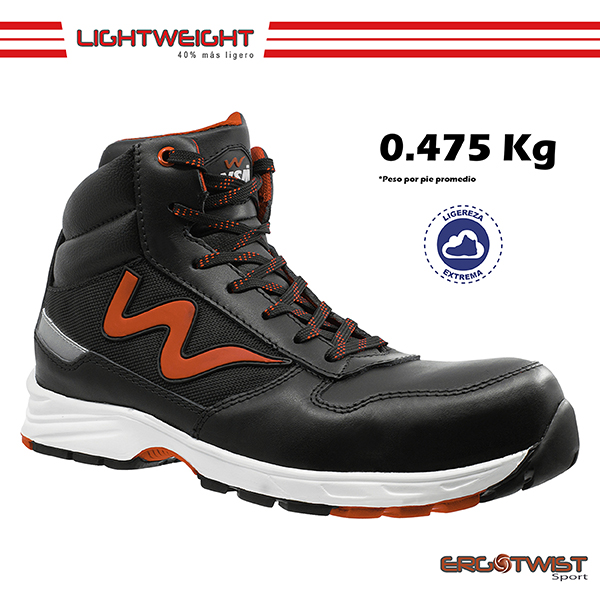 Zapato de Seguridad WSM tipo tenis, Ergonómico y muy ligero. Con casquillo de Policarbonato. Bota de trabajo multifuncional. Es un calzado Industrial dieléctrico y antiderrapante. Est Torino Tex