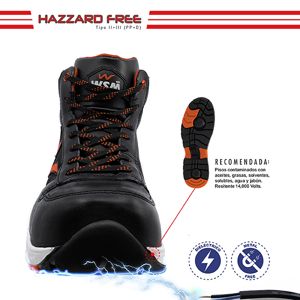 Zapato de Seguridad WSM tipo tenis, Ergonómico y muy ligero. Con casquillo de Policarbonato. Bota de trabajo multifuncional. Es un calzado Industrial dieléctrico y antiderrapante. Est Torino Tex
