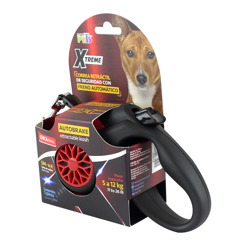 Fancy Pets Xtream Correa Retráctil de Seguridad con Autobrake Tamaño Chico para Perro