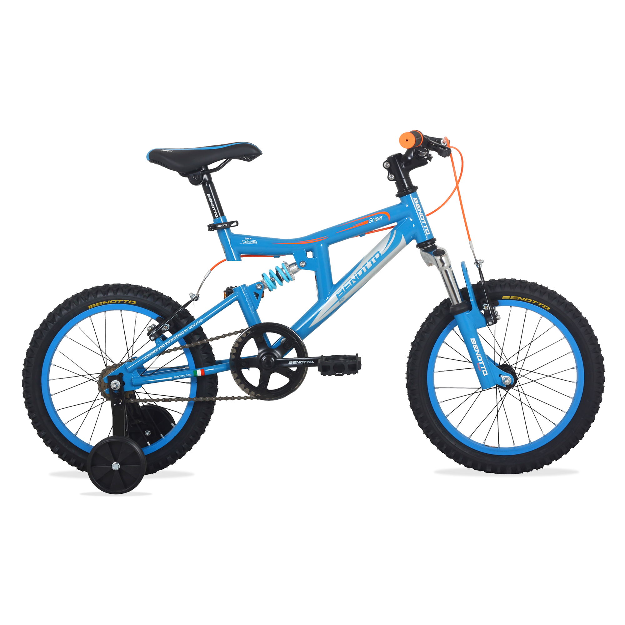 Bicicleta BENOTTO Montaña SNIPER R16Acero 1V. Azul/Gris Niño