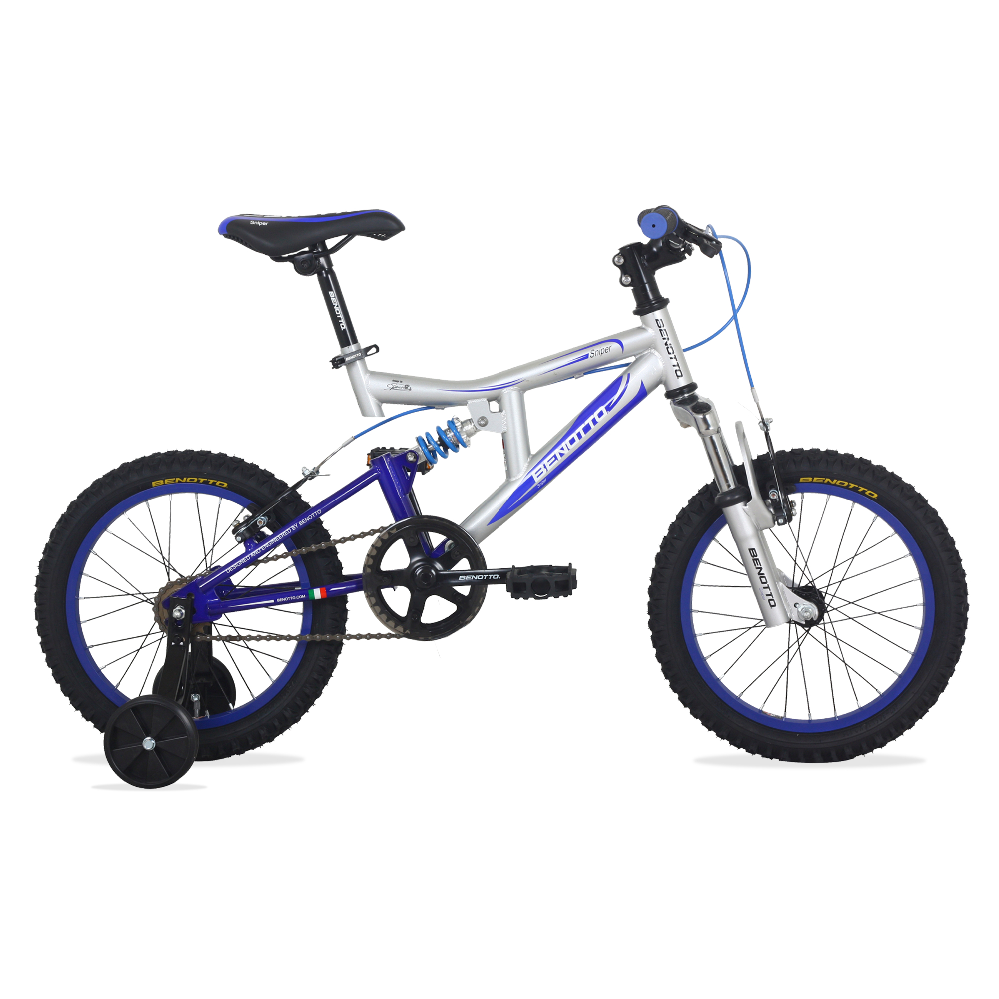 Bicicleta BENOTTO Montaña SNIPER R16Acero 1V. Azul/Gris Niño