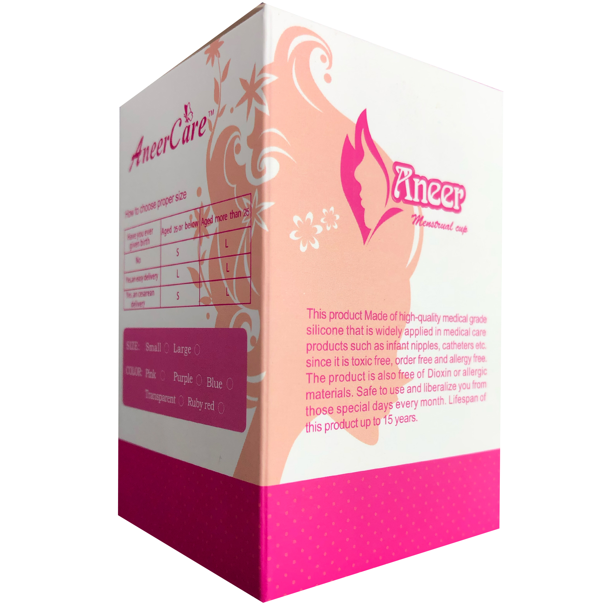 Copa menstrual Anner certificada suave con vaso ecobaby original