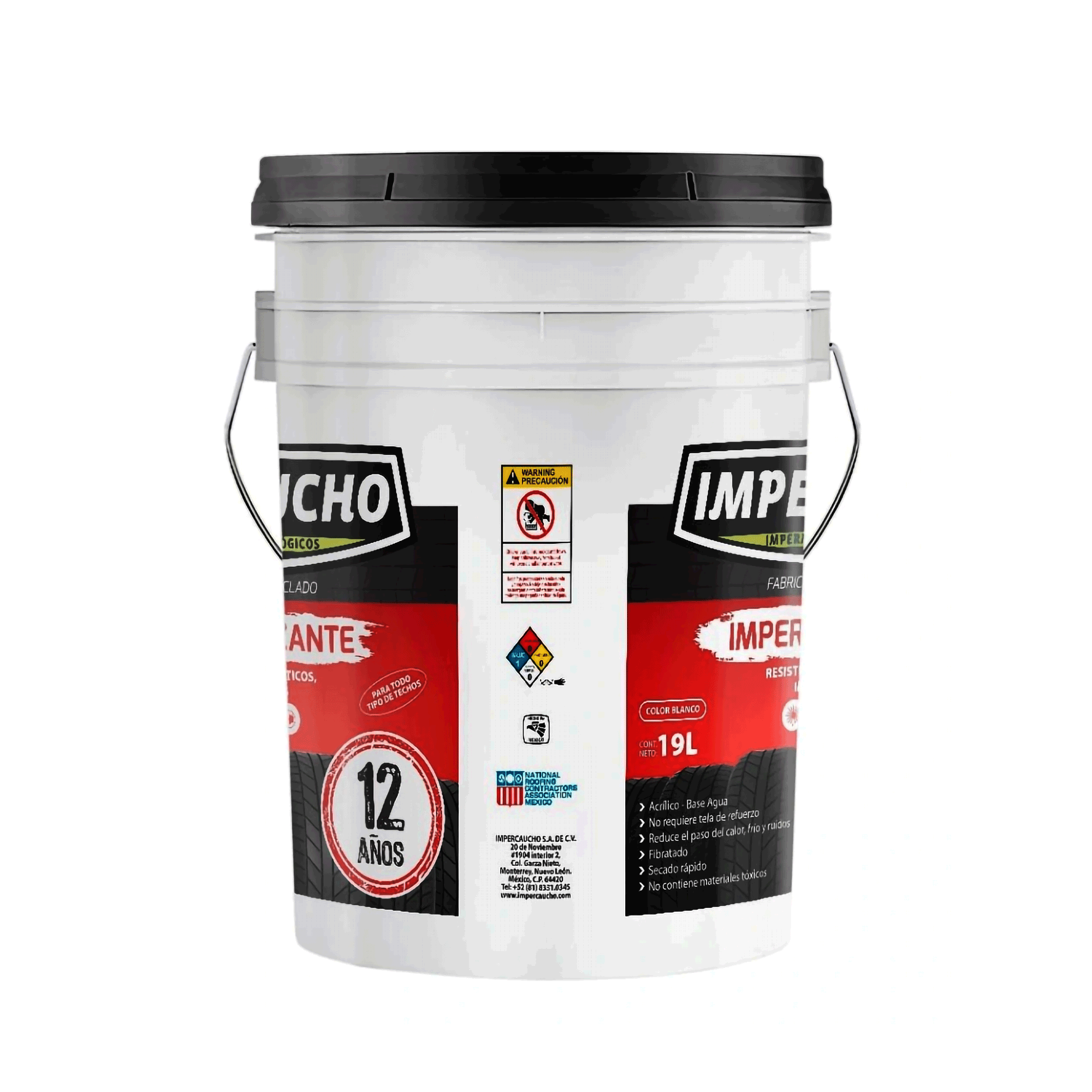 Impermeabilizante Impercaucho 12 Años Cubeta 19 Lts