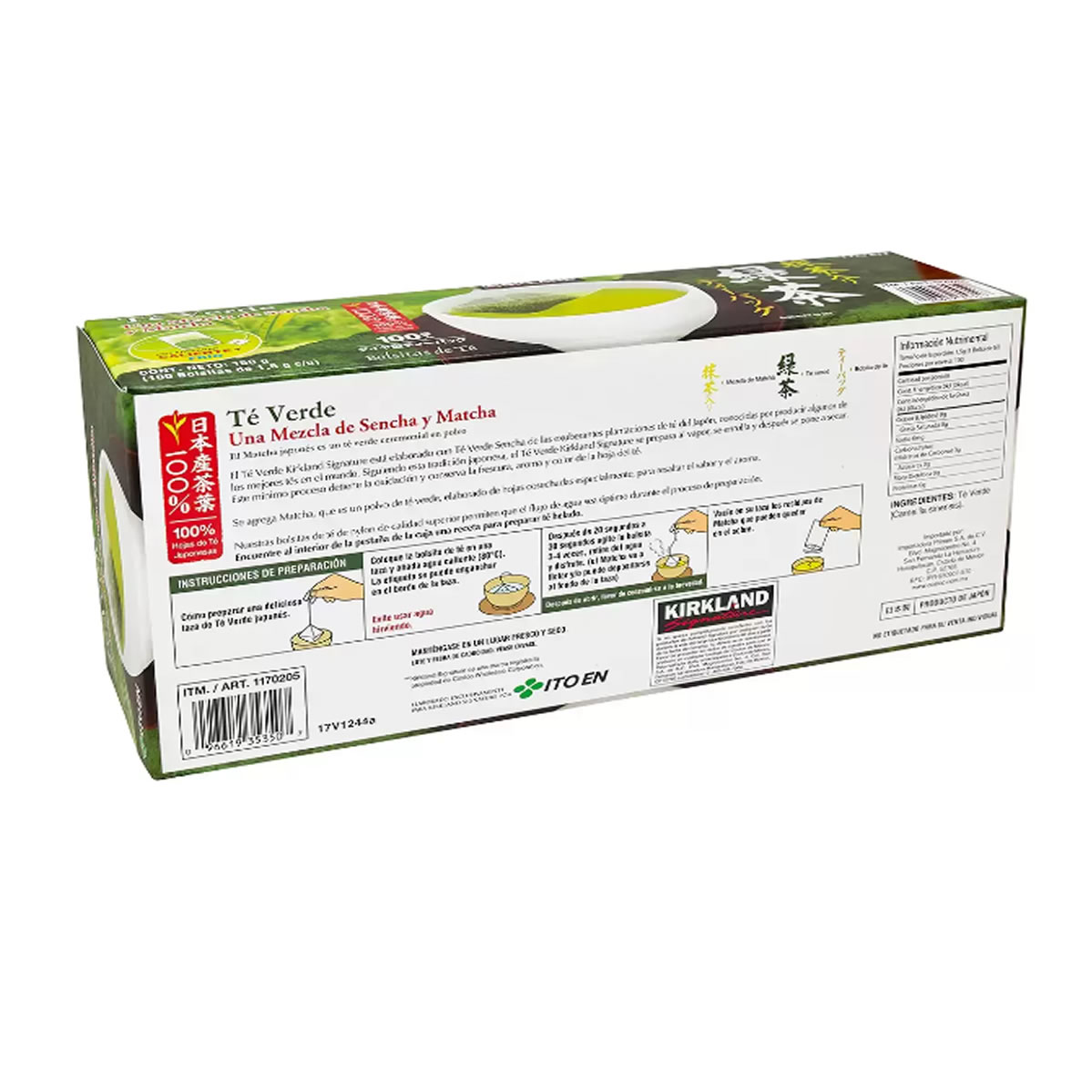 Té Verde Japonés 100 sobres Kirkland Signature