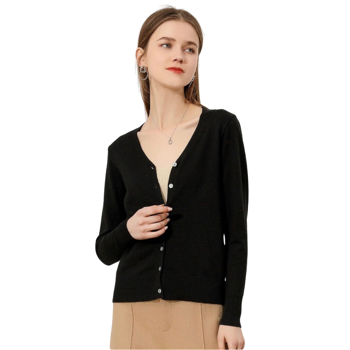 Suéter Mujer Moda Sweater Dama Abierto Botones Abrigo Ligero 