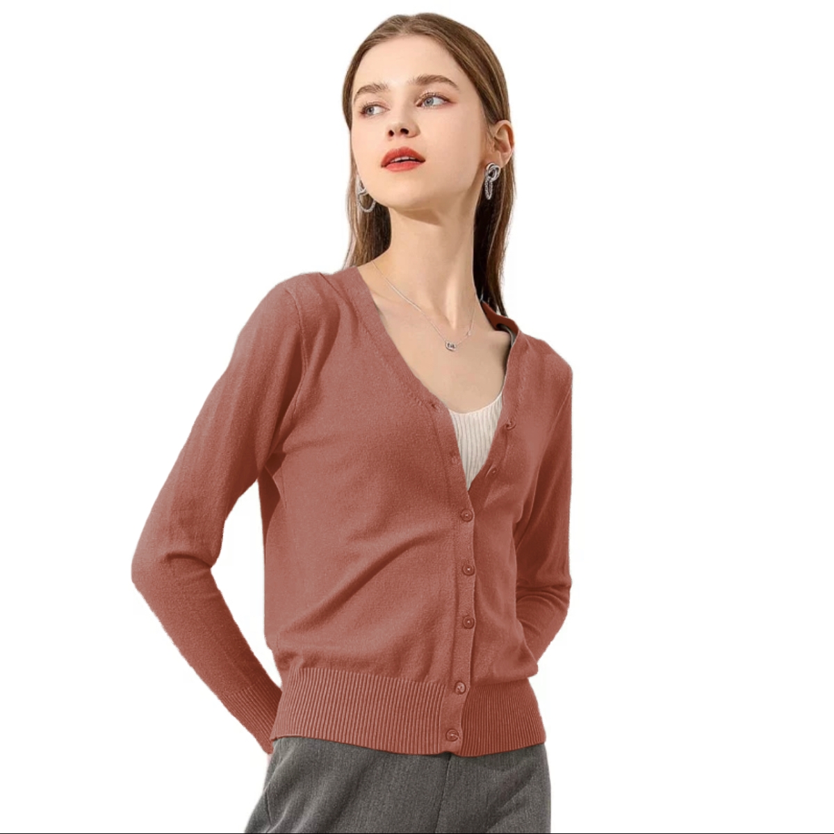 Suéter Mujer Moda Sweater Dama Abierto Botones Abrigo Ligero 