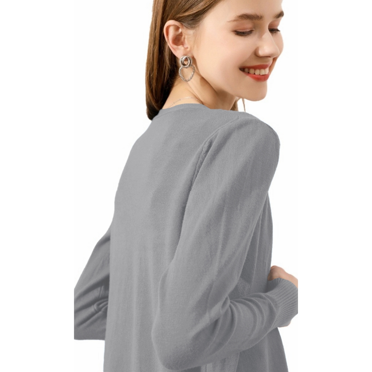 Suéter Mujer Moda Sweater Dama Abierto Botones Abrigo Ligero 