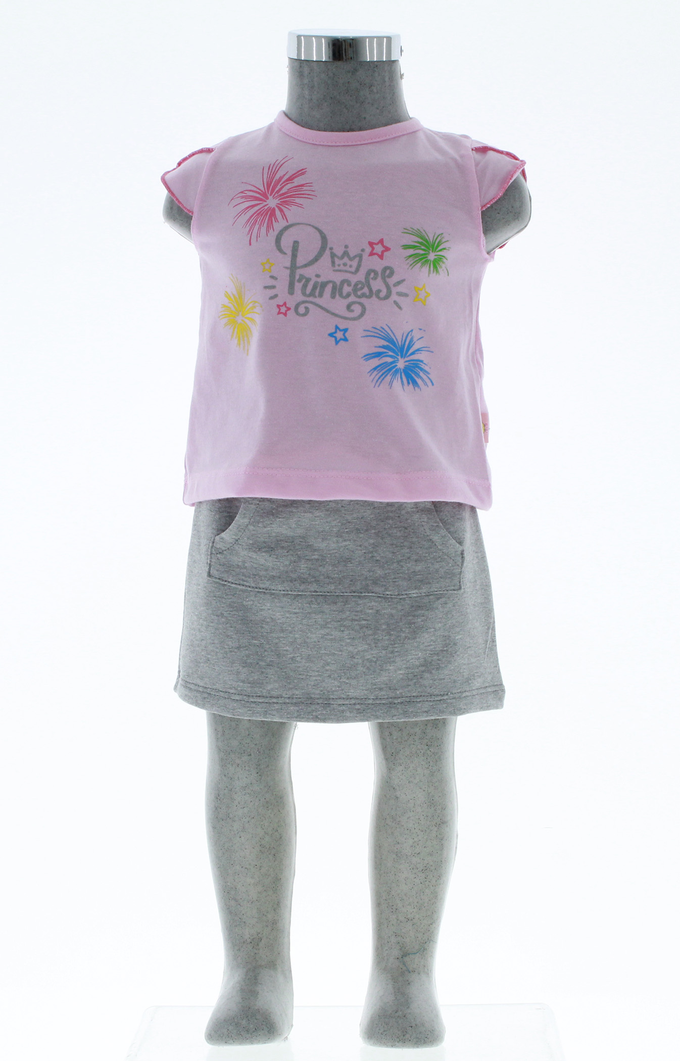 Conjunto Falda y Playera Bebe Niña Rosa 3401 0 a 3 Años.