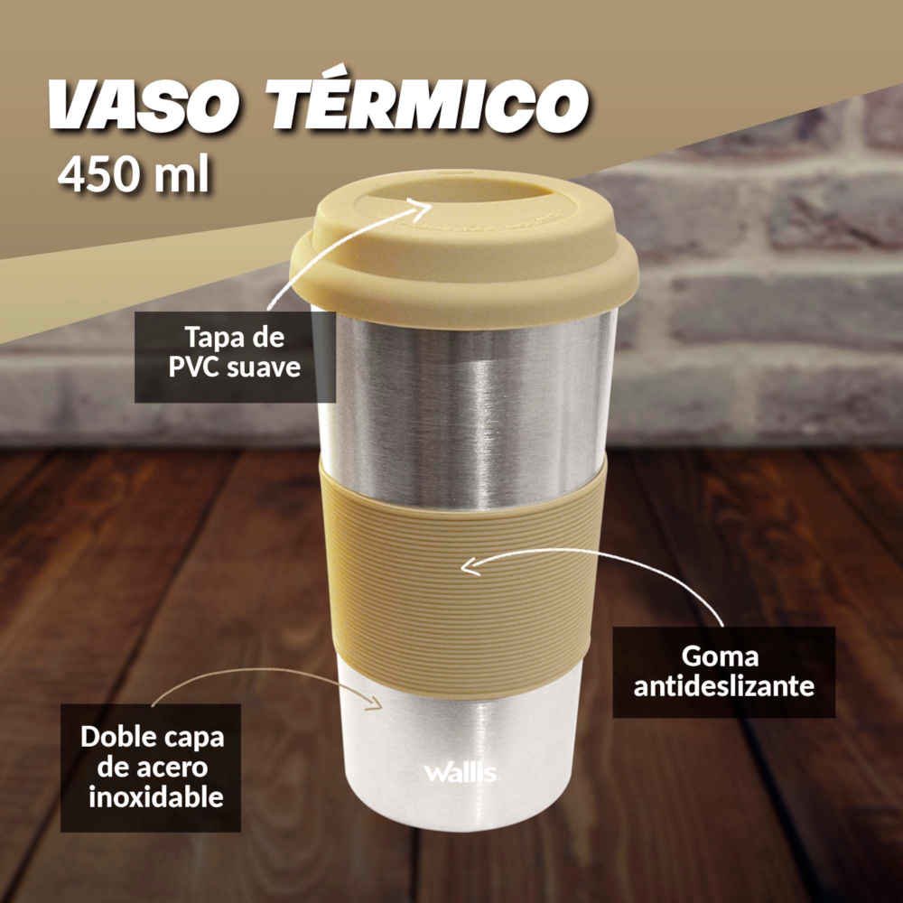 Vaso térmico WALLIS doble capa de acero inox 450 ml