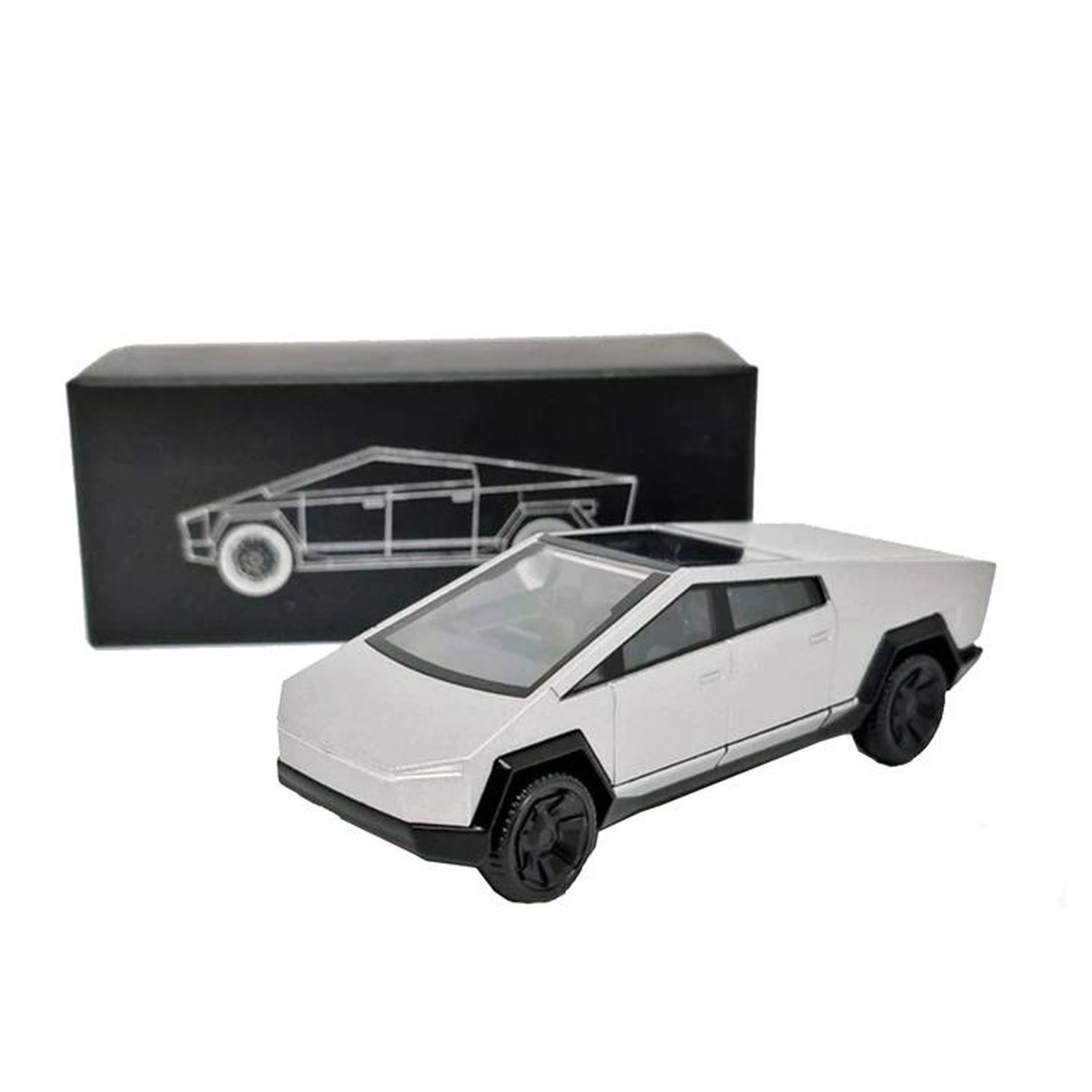 Camioneta a Escala de Lujo MXTKB-001-13 164 9x2x3cm MetalPlástico Gris, CyberTruck Small Silver