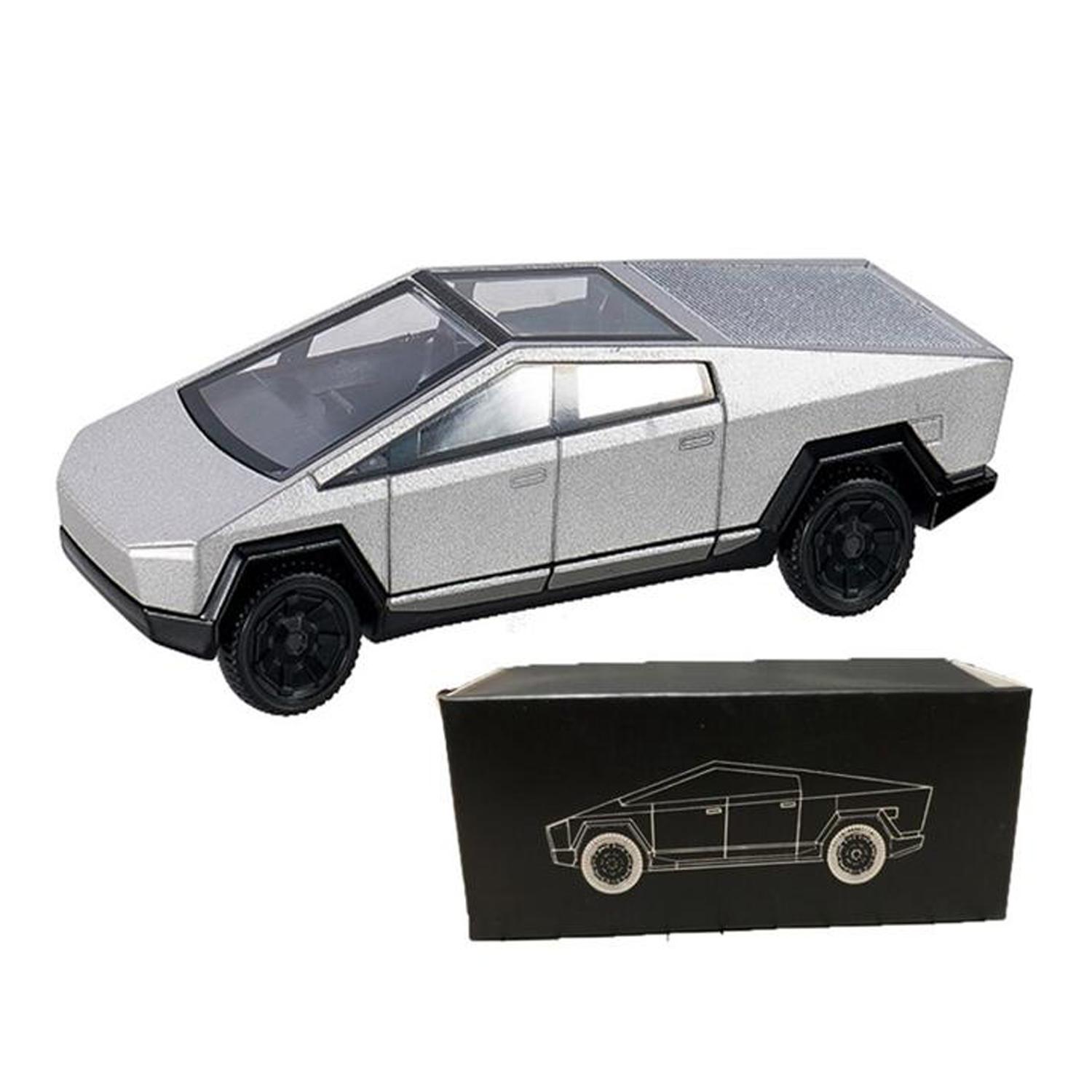 Camioneta a Escala de Lujo MXTKB-001-13 164 9x2x3cm MetalPlástico Gris, CyberTruck Small Silver