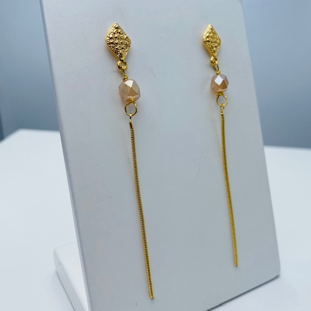 Aretes Delicado Hilo- Baño de oro- Aretes dorados- Aretes largos