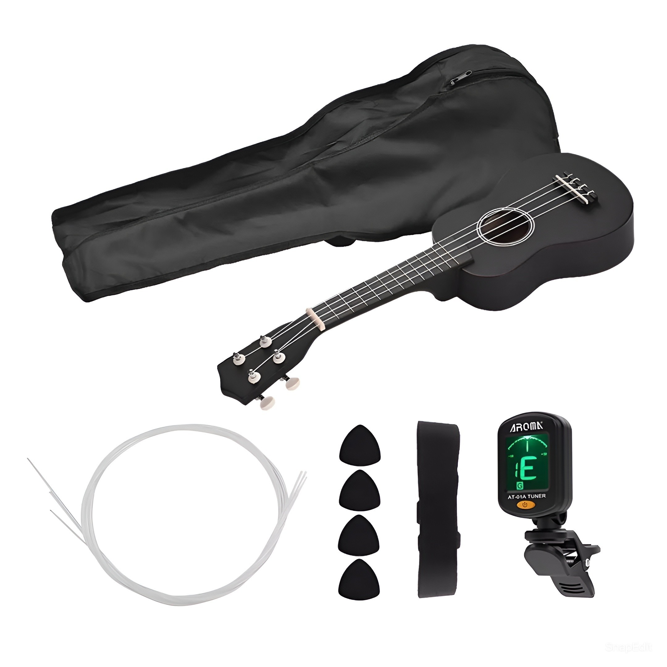 Ukelele Soprano Acústico De 21 Pulgadas, Kit De Ukelele Par