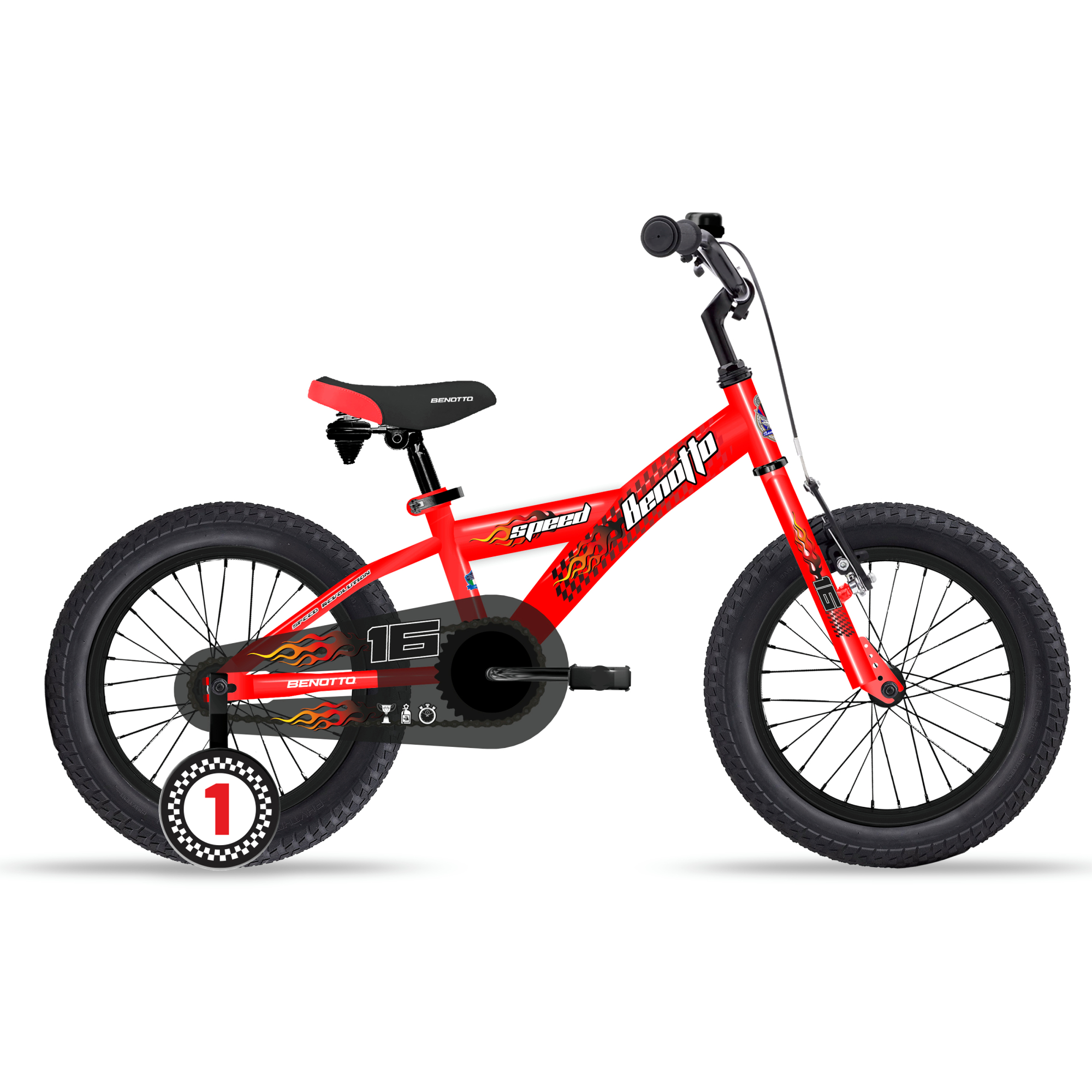 Bicicleta BENOTTO Cross BUILD MY BIKE R16 Acero 1V. Rojo Niño