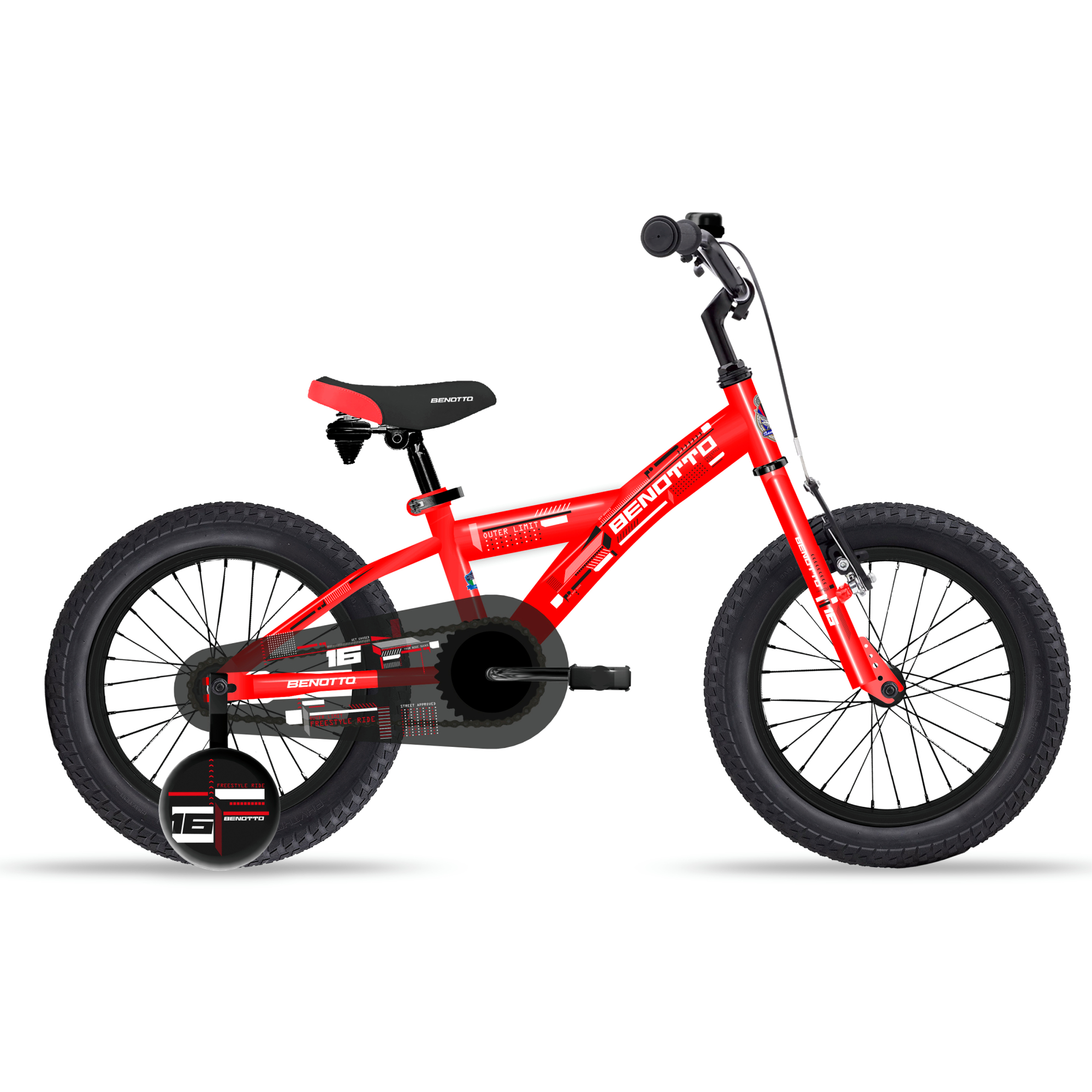 Bicicleta BENOTTO Cross BUILD MY BIKE R16 Acero 1V. Rojo Niño