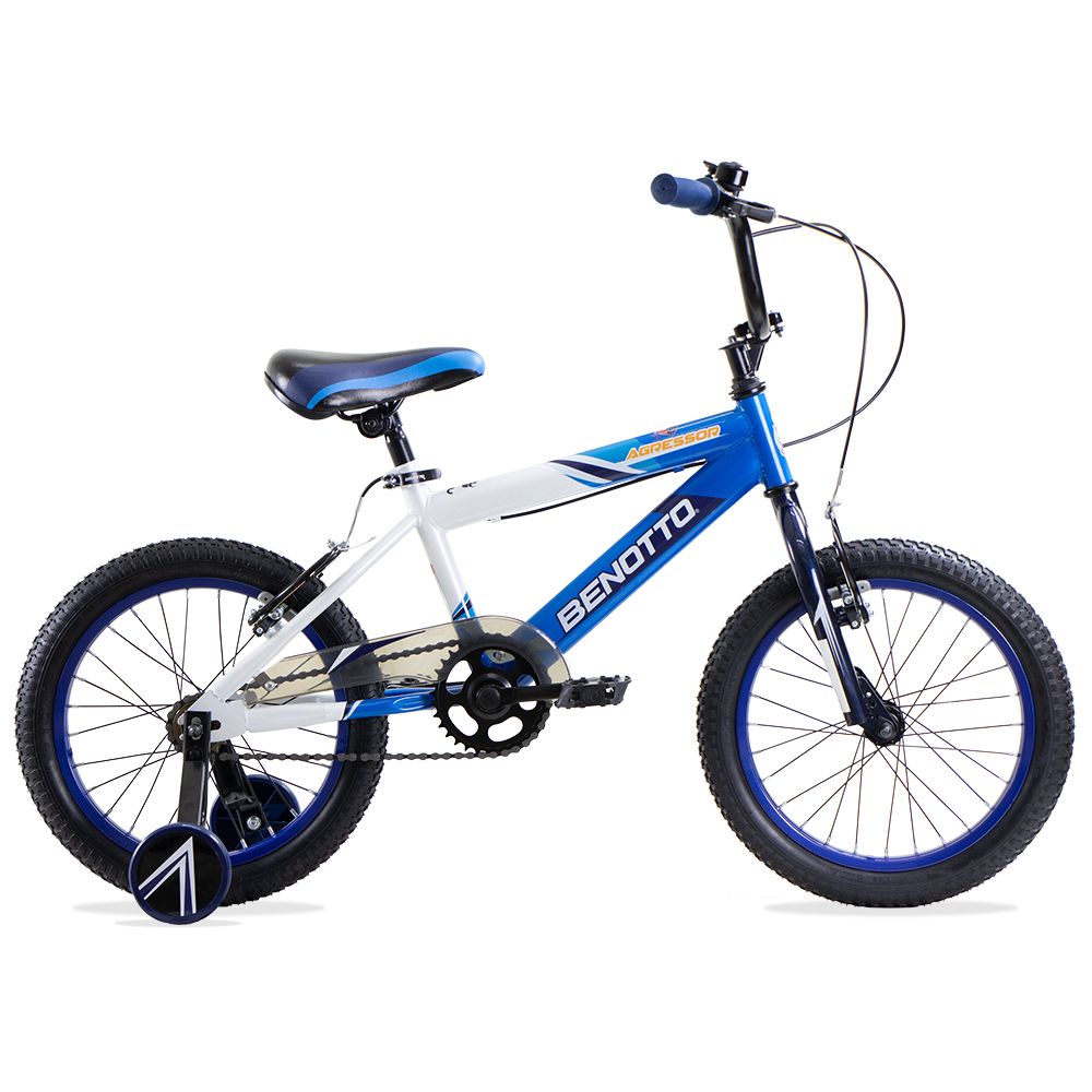 Bicicleta BENOTTO BMX AGRESSOR R16 Acero 1V. Azul Marino/Blanco/Azul Niño