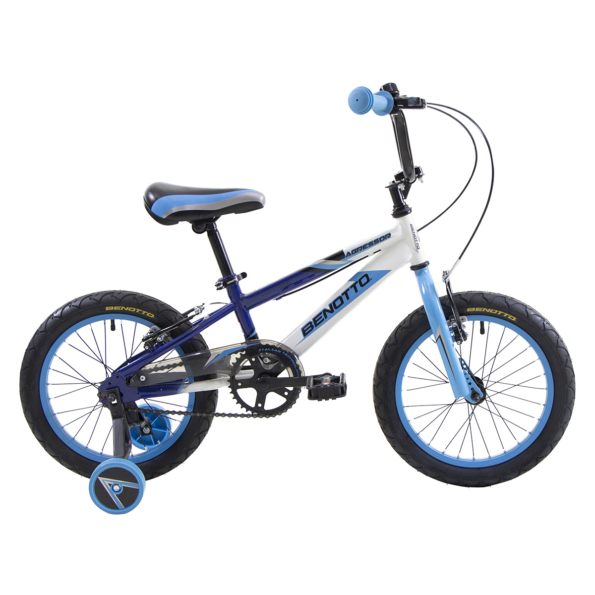 Bicicleta BENOTTO BMX AGRESSOR R16 Acero 1V. Azul Marino/Blanco/Azul Niño