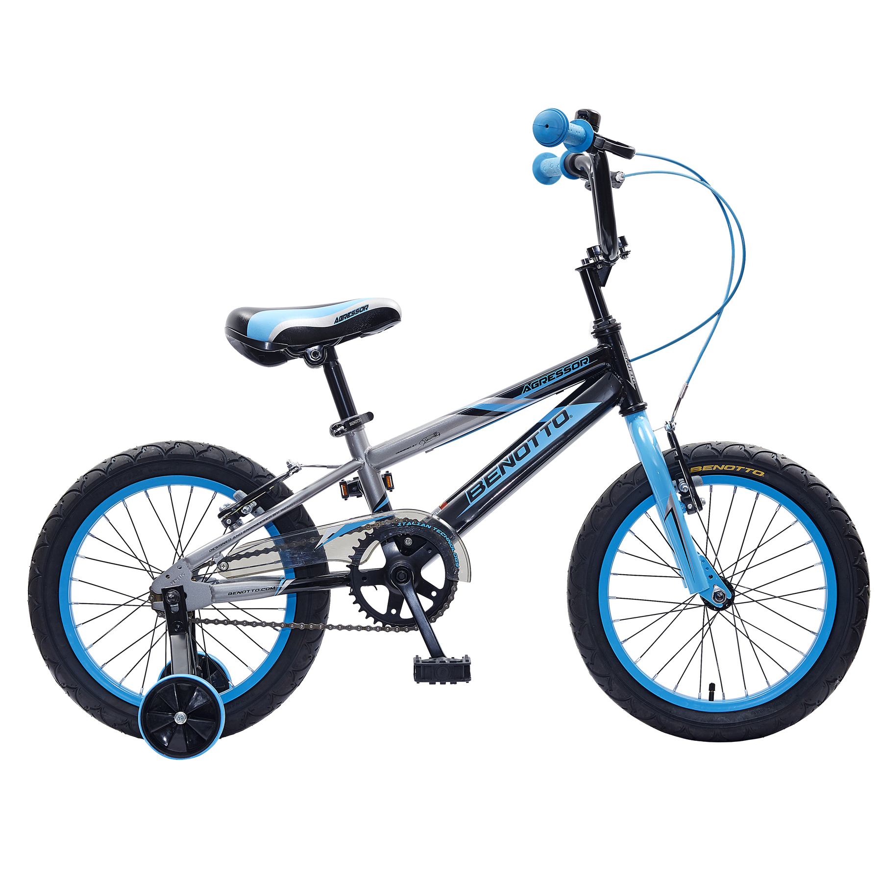 Bicicleta BENOTTO BMX AGRESSOR R16 Acero 1V. Azul Marino/Blanco/Azul Niño