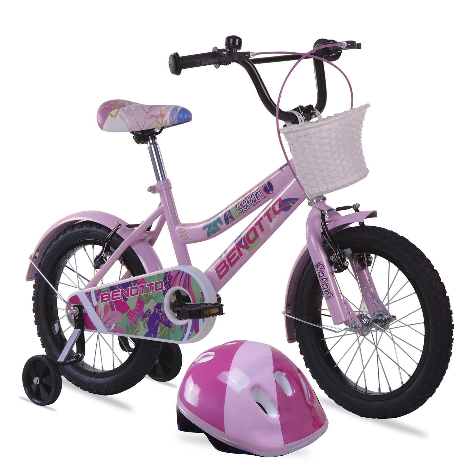 Timbre Benotto Bicicleta Infantil 1 Ojo Soporte Ajustable Color Rosa