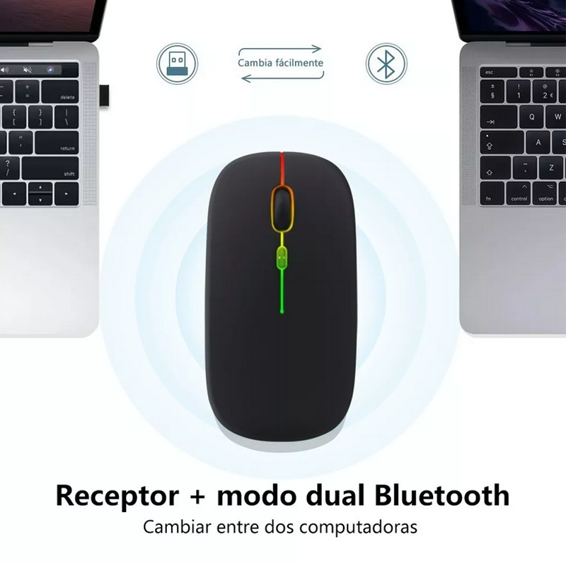 Ratón Inalámbrico 2.4g Bluetooth Recargable Portátil Mouse