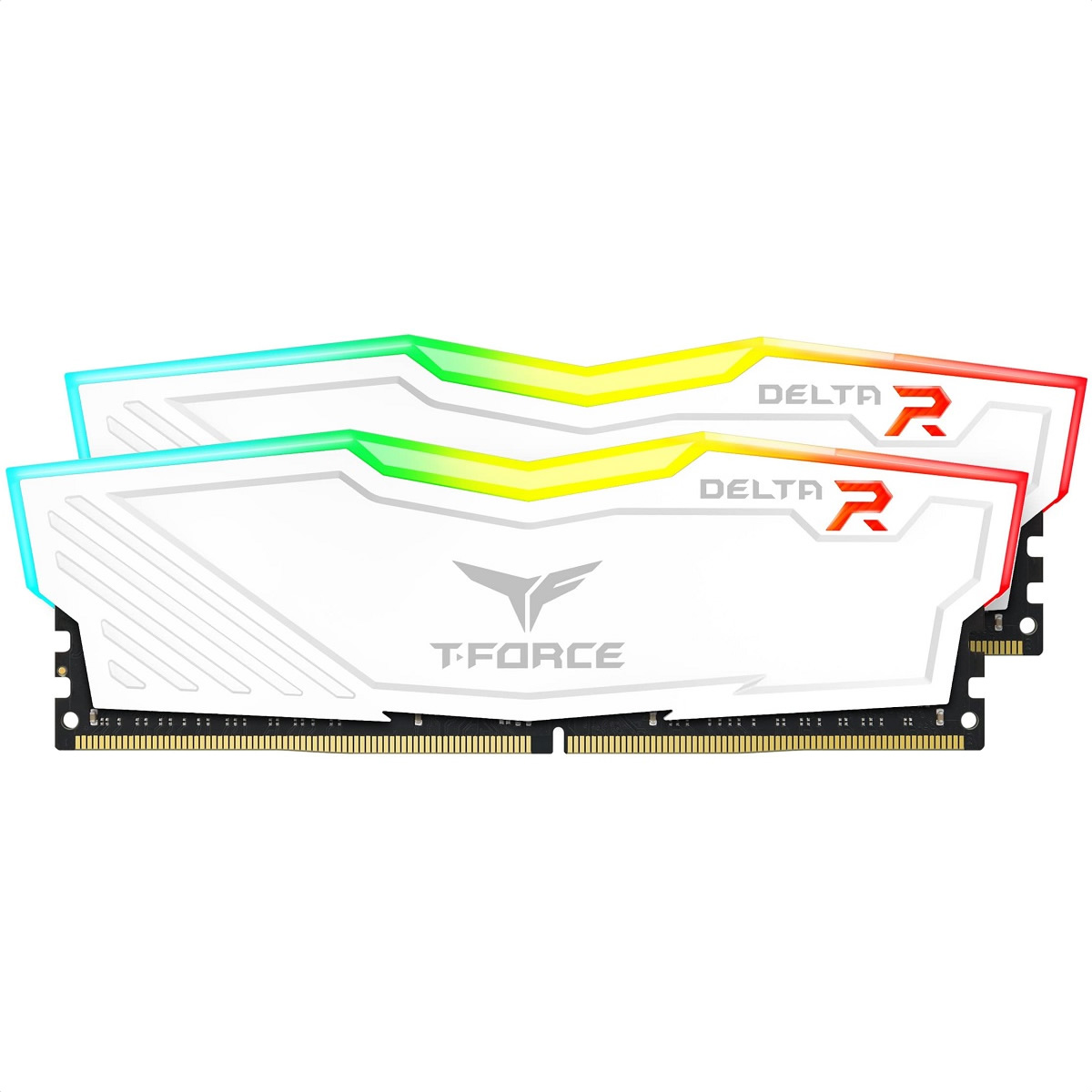 Memorias Ram DDR4 Team Group T-Force Delta RGB 3200MHz 32GB PC4-25600 Kit 2x16 Blanca TF4D432G3200HC16FDC01