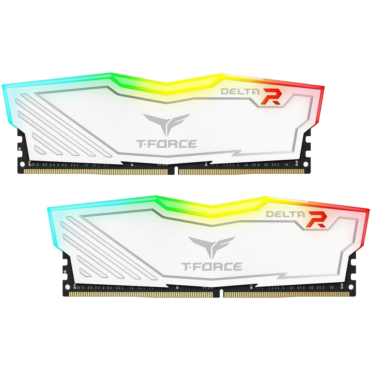 Memorias Ram DDR4 Team Group T-Force Delta RGB 3200MHz 32GB PC4-25600 Kit 2x16 Blanca TF4D432G3200HC16FDC01