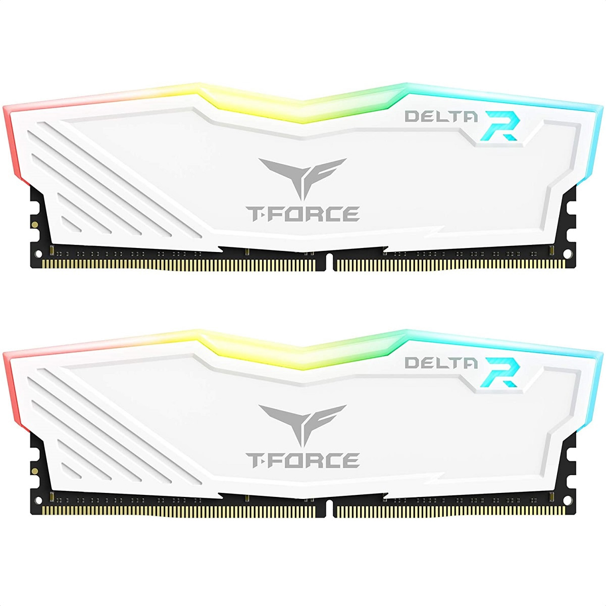 Memorias Ram DDR4 Team Group T-Force Delta RGB 3200MHz 32GB PC4-25600 Kit 2x16 Blanca TF4D432G3200HC16FDC01