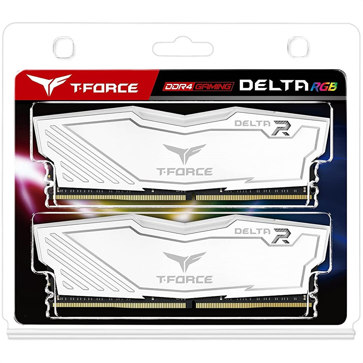 Memorias Ram DDR4 Team Group T-Force Delta RGB 3200MHz 32GB PC4-25600 Kit 2x16 Blanca TF4D432G3200HC16FDC01
