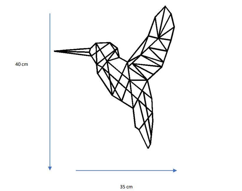 Decoración para Interiores Colibrí Geometrico.