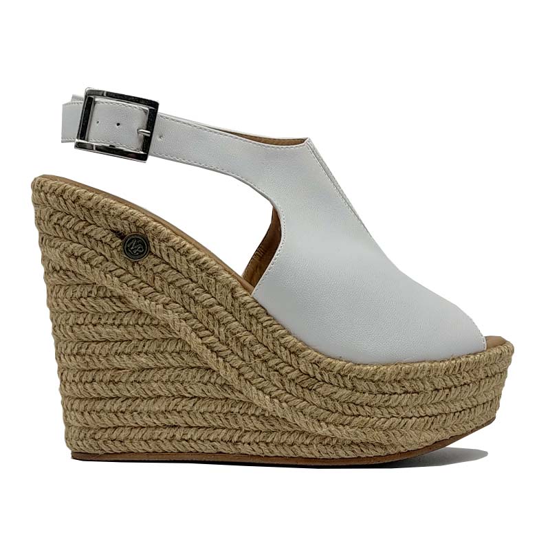 Alpargata EVAG Fiyi Blanco Natural Mujer Moda Primavera Verano Calor Fiesta Plataforma