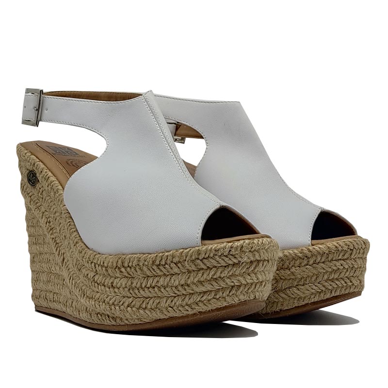 Alpargata EVAG Fiyi Blanco Natural Mujer Moda Primavera Verano Calor Fiesta Plataforma