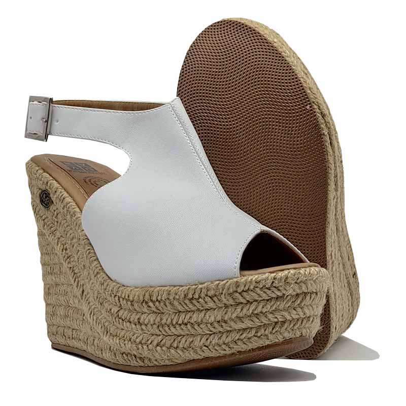 Alpargata EVAG Fiyi Blanco Natural Mujer Moda Primavera Verano Calor Fiesta Plataforma