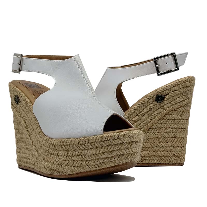 Alpargata EVAG Fiyi Blanco Natural Mujer Moda Primavera Verano Calor Fiesta Plataforma