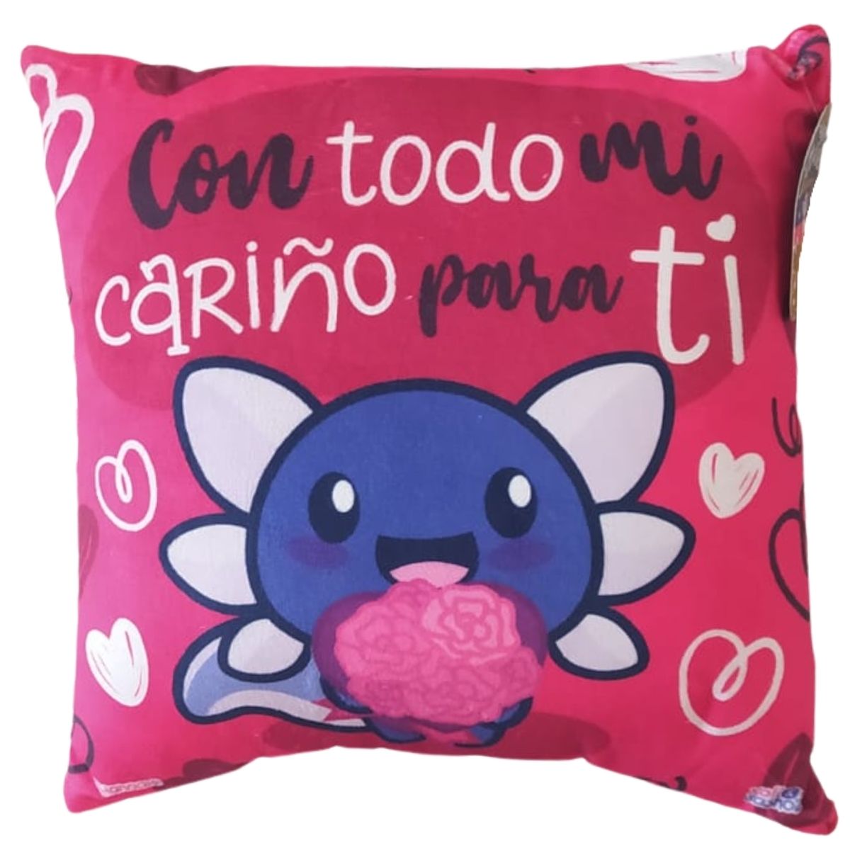 Cojín Decorativo Ajolote Todo Mi Cariño 36cm Axolotl Regalo Sirenas