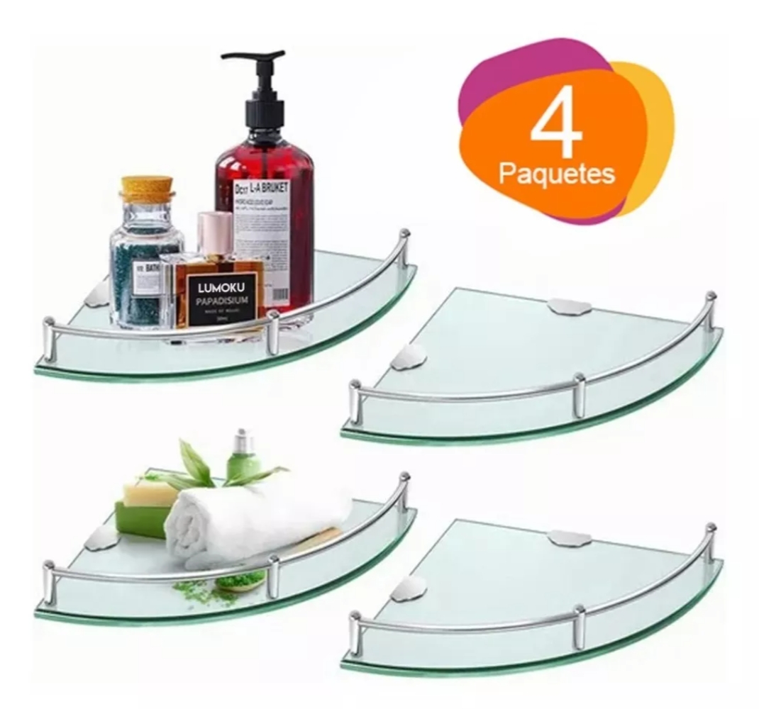 Ducha Organizador Repisas Esquineras De Vidrio Estante 4 Uds.