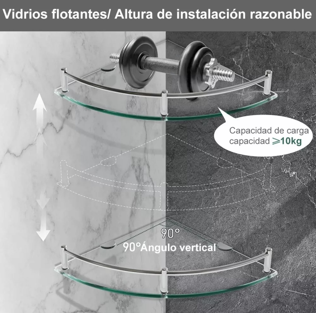 Ducha Organizador Repisas Esquineras De Vidrio Estante 4 Uds.