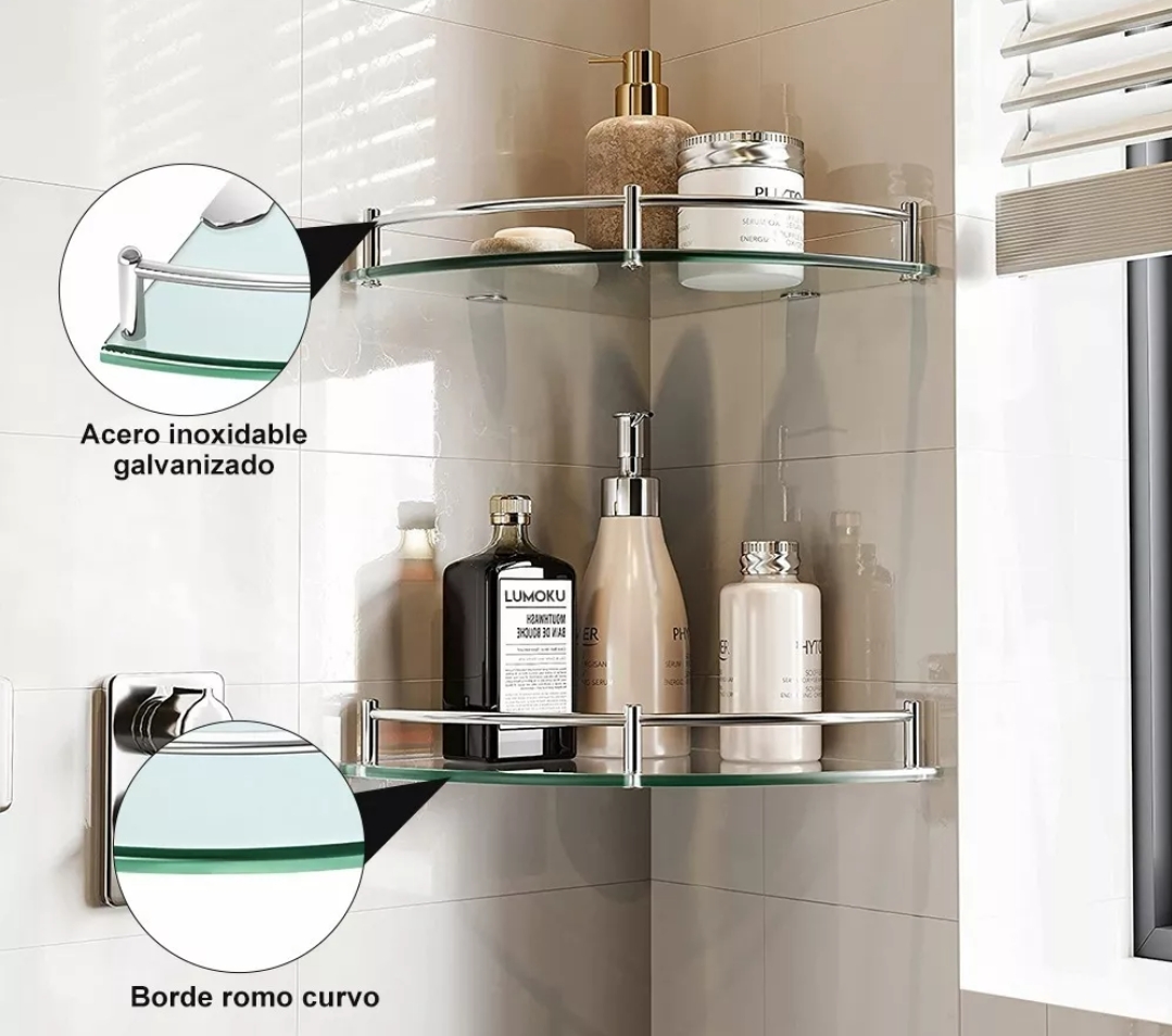 Ducha Organizador Repisas Esquineras De Vidrio Estante 4 Uds.