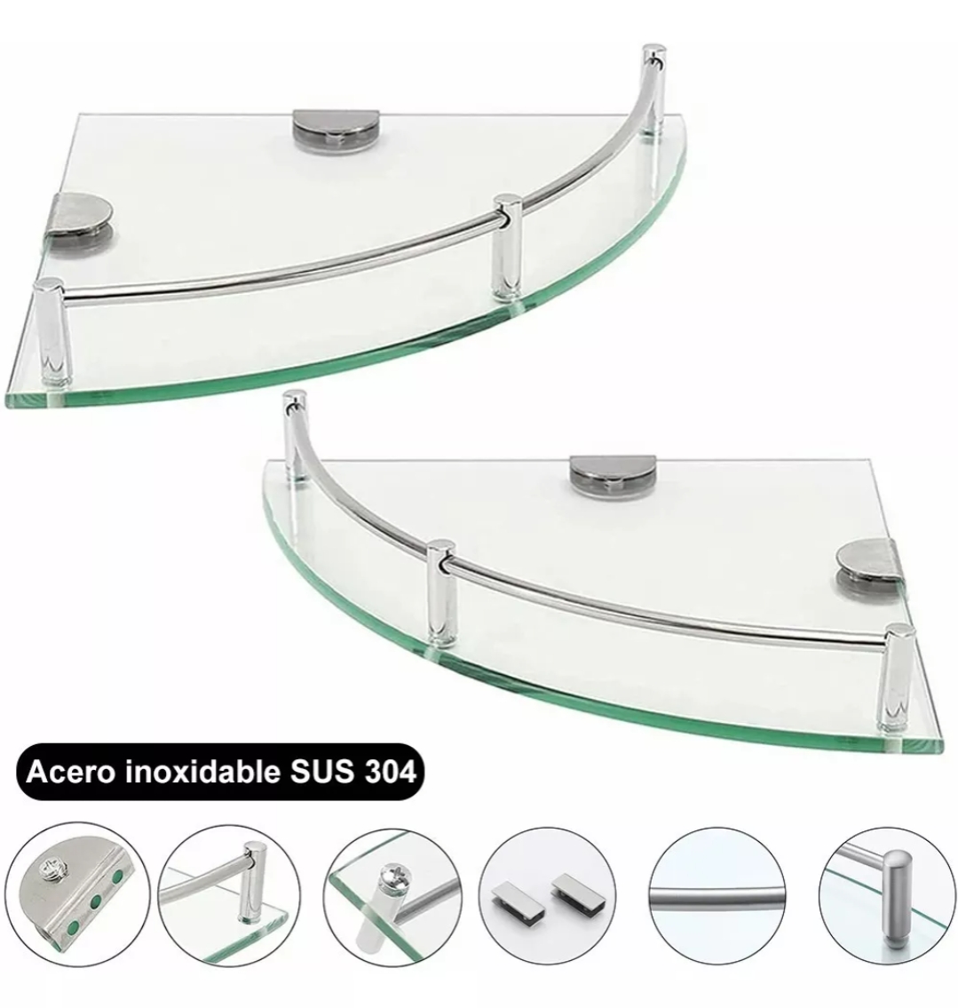 Ducha Organizador Repisas Esquineras De Vidrio Estante 4 Uds.