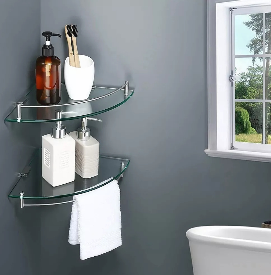 Ducha Organizador Repisas Esquineras De Vidrio Estante 4 Uds.