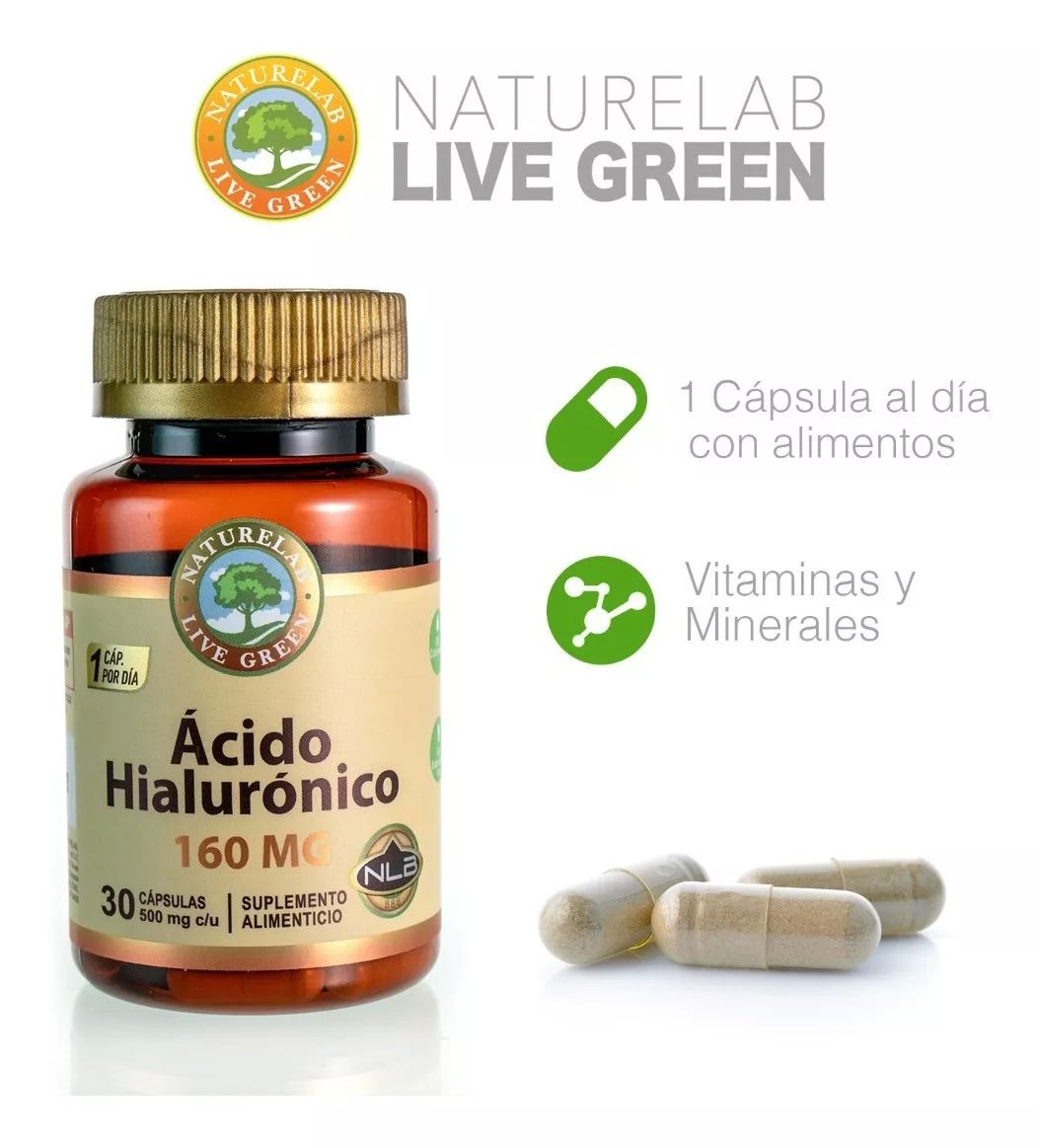 Acido Hialurónico - Corrige Arrugas - 30 Cápsulas- Naturelab Sin Sabor