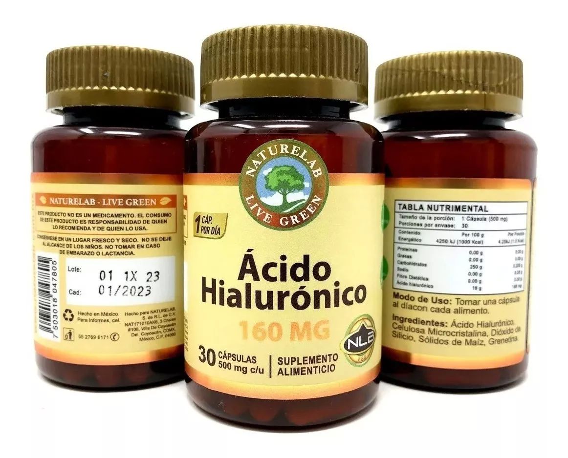 Acido Hialurónico - Corrige Arrugas - 30 Cápsulas- Naturelab Sin Sabor