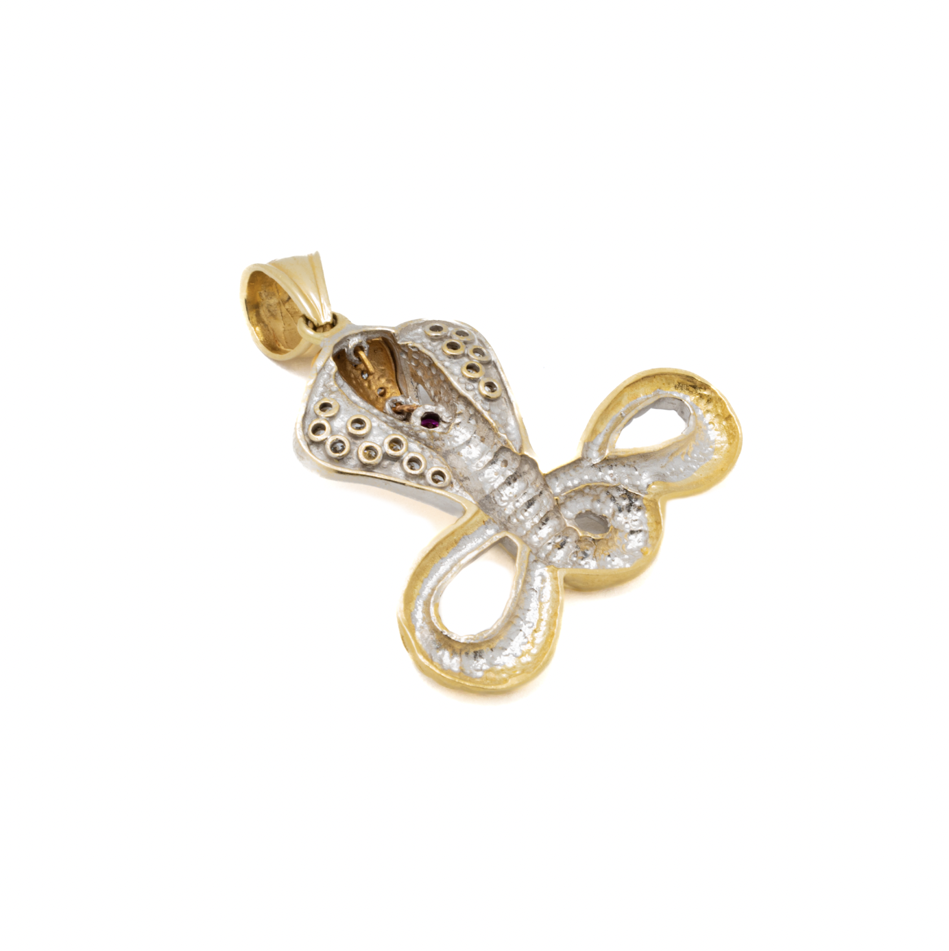 Dije Cobra 3 Oros con Circonias Oro 14 Kilates.