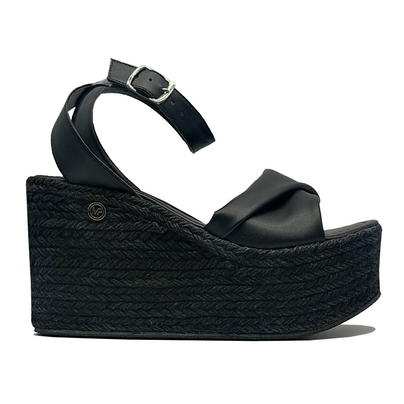 Alpargata EVAG Venezuela Negro Total Mujer Moda Primavera Verano Calor Fiesta Plataforma Gama Alta