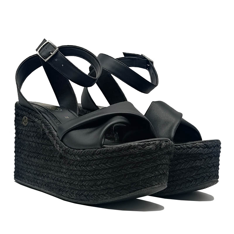 Alpargata EVAG Venezuela Negro Total Mujer Moda Primavera Verano Calor Fiesta Plataforma Gama Alta