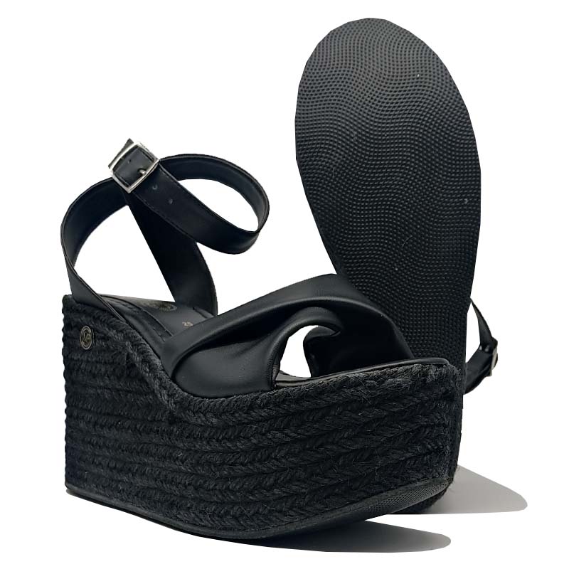 Alpargata EVAG Venezuela Negro Total Mujer Moda Primavera Verano Calor Fiesta Plataforma Gama Alta