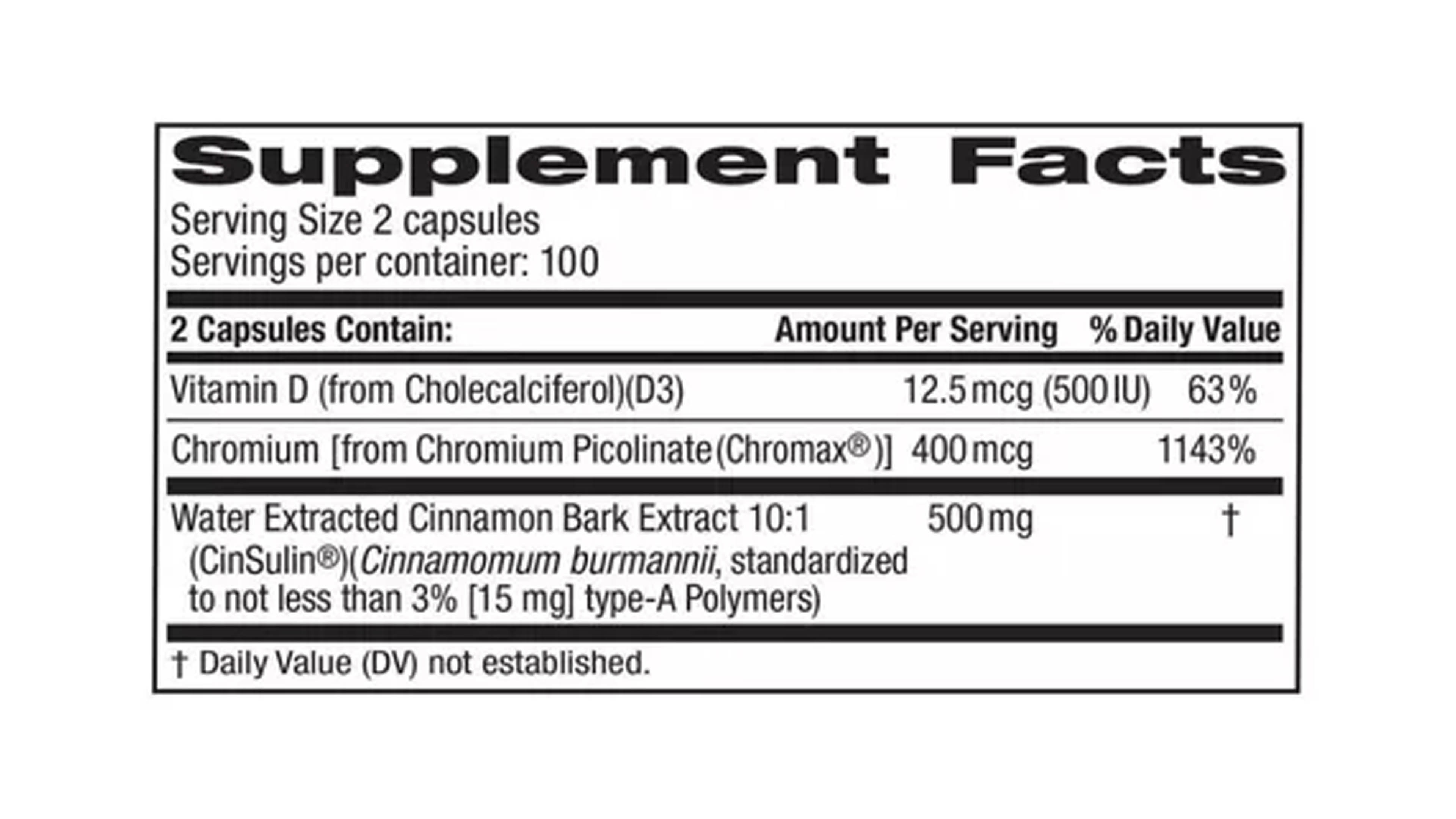 Cinsulin Advance Cinsulina + Vitamina D Extracto Canela 200 capsulas Trunature 
