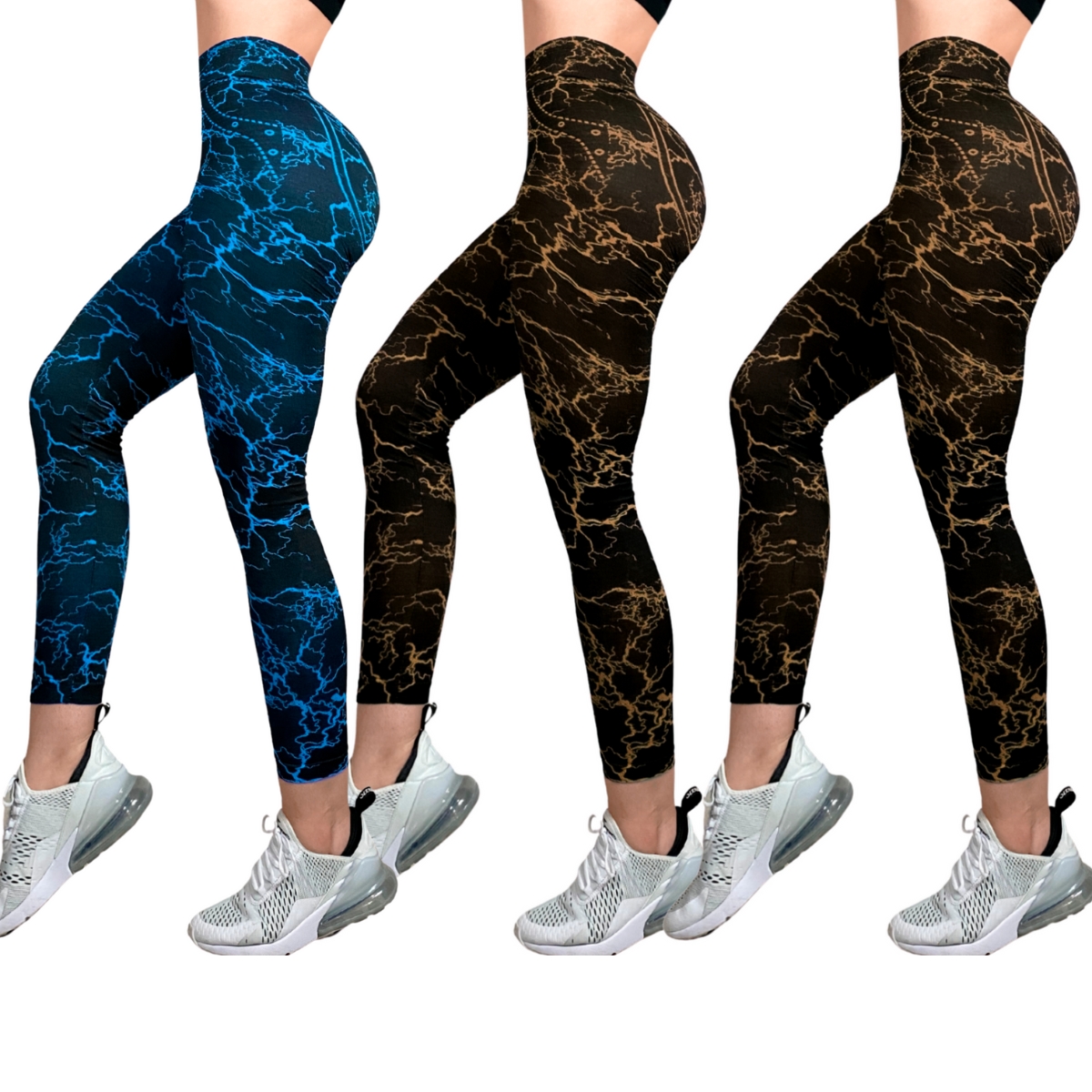 Pack 3 Mallones Lycra Leggins Mujer Casual Mayon Malla Alto