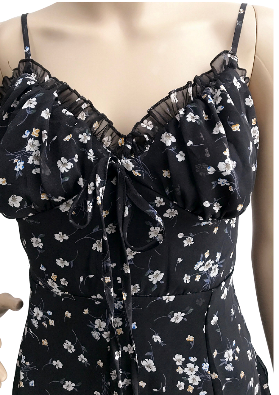 Vestido ligero corto con tirantes y estampado floral Papermoon