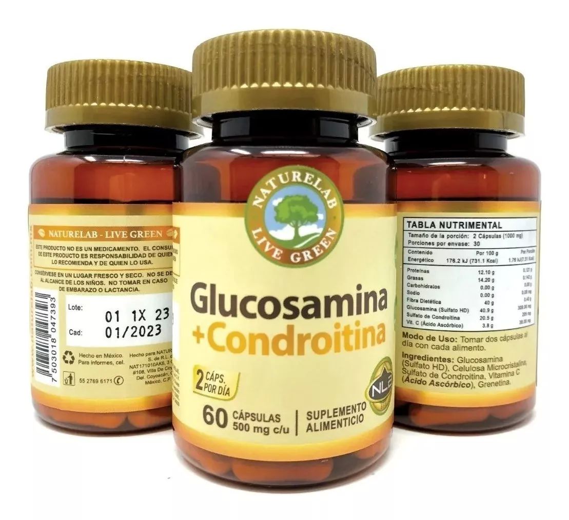 Glucosamina + Condroitina - 60 Cápsulas - Naturelab Sin Sabor